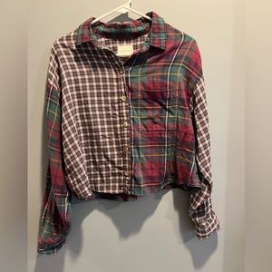American Eagle Multipattern Cropped Flannel